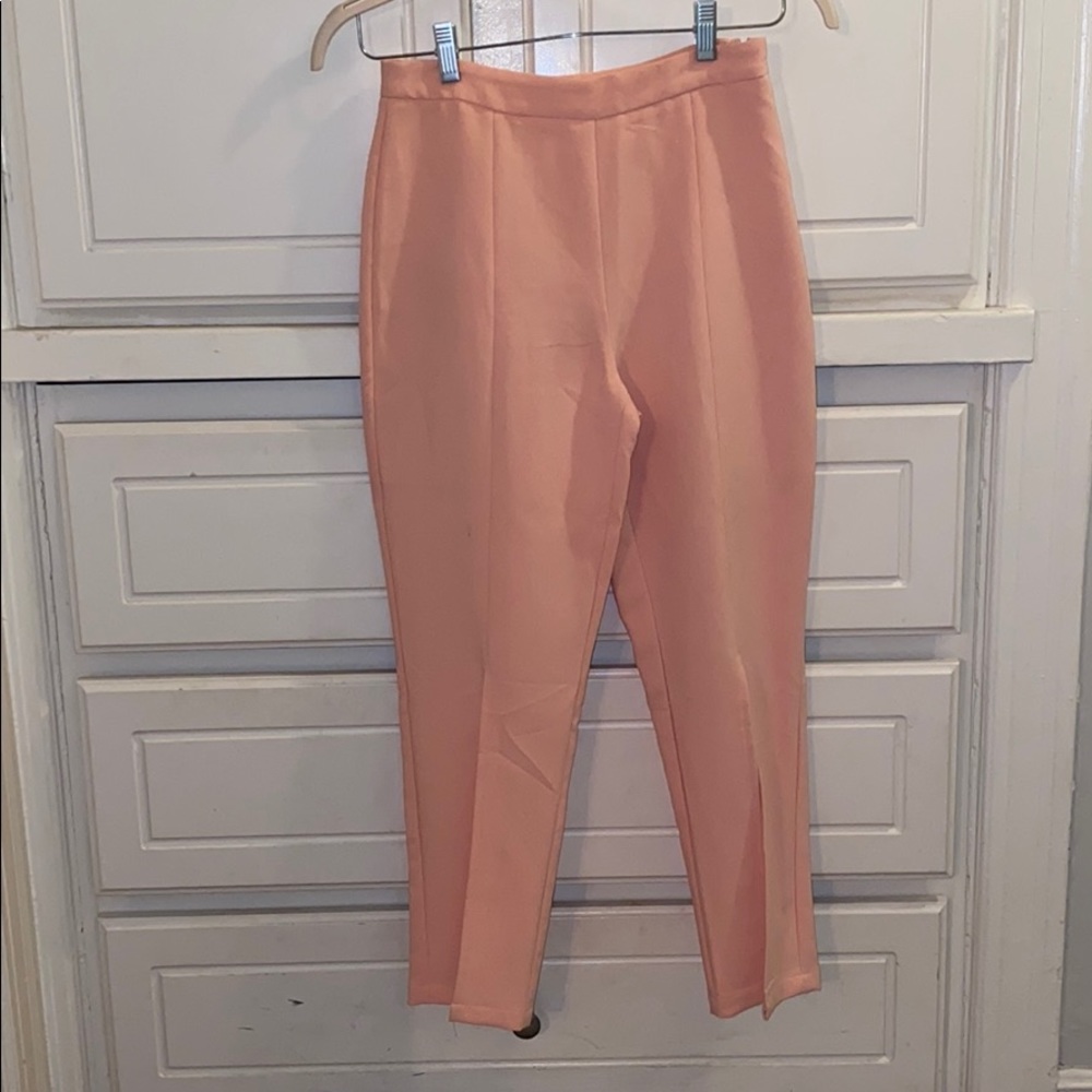 Pink slit front high waisted pants